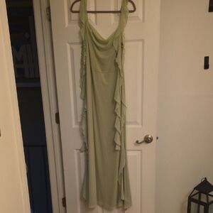 Cider Asymmetrical Dress with Ruffle Detail